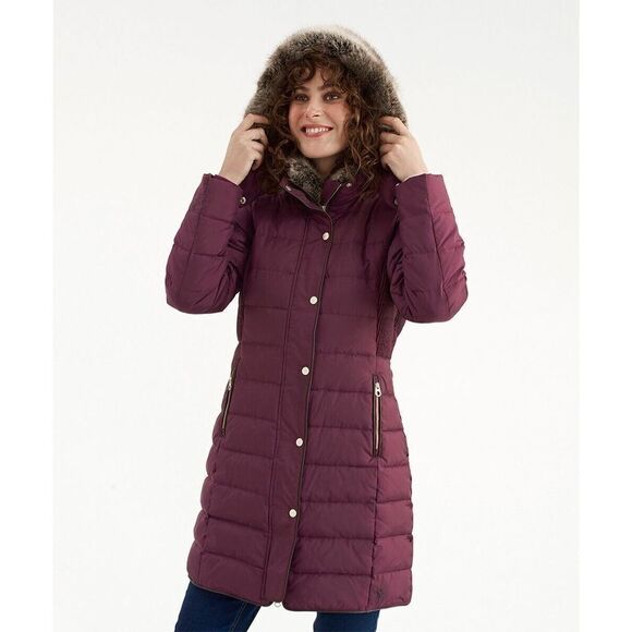 COPY - Joules Clothing Women's Sz 2 Burgundy Caldecott Puffer Parka Coat $300 - Picture 3 of 4
